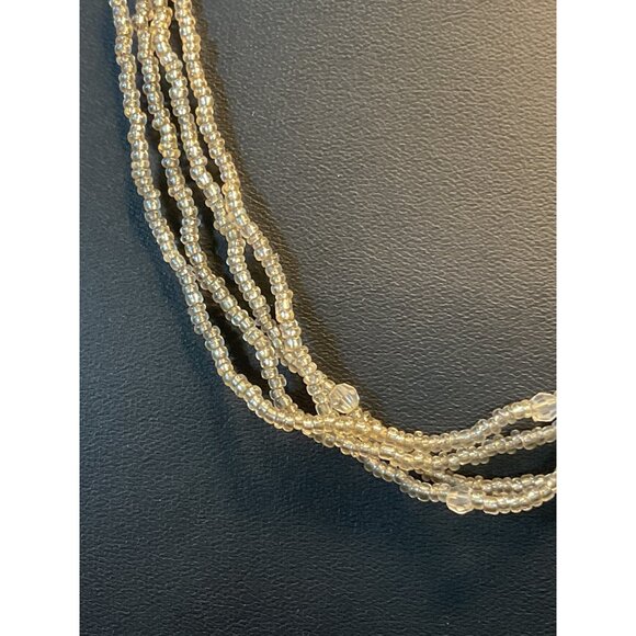 Multi-Strand Beaded Necklace Adjustable Length Lobster Clasp Elegant & Chic - Picture 3 of 5